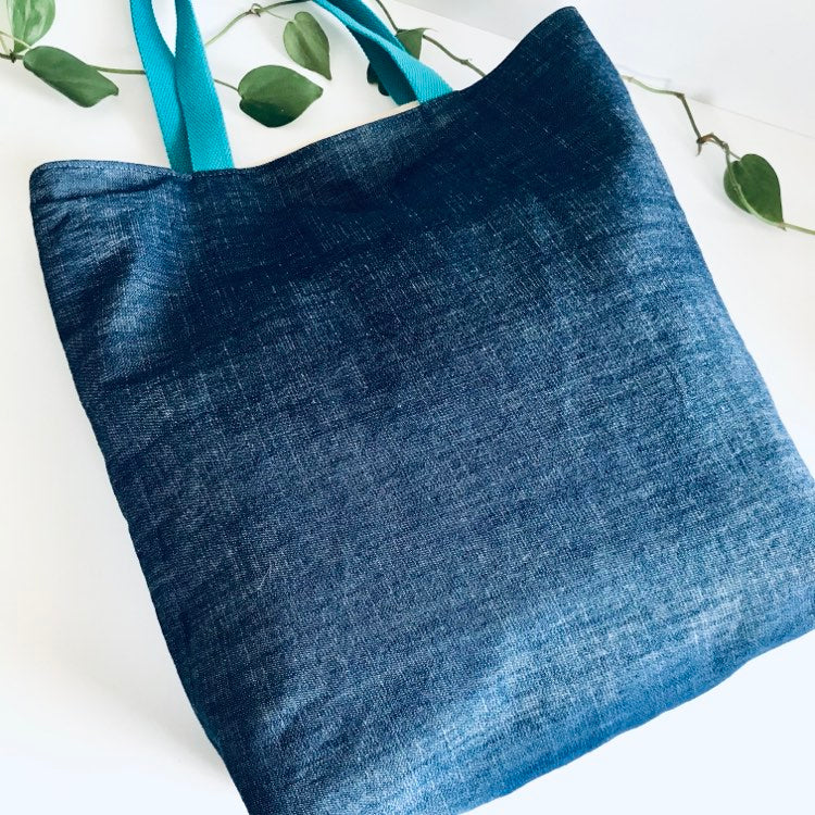 Mooch Denim Upcycled blue fish tote sustainable handmade bag