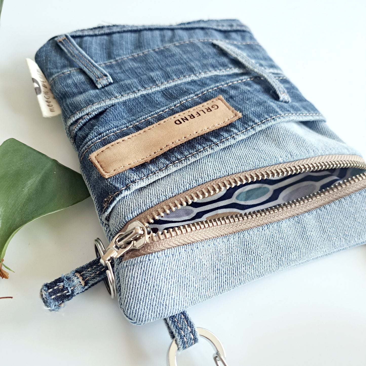 Upcycled blue denim convertible pocket bag - Grlfriend