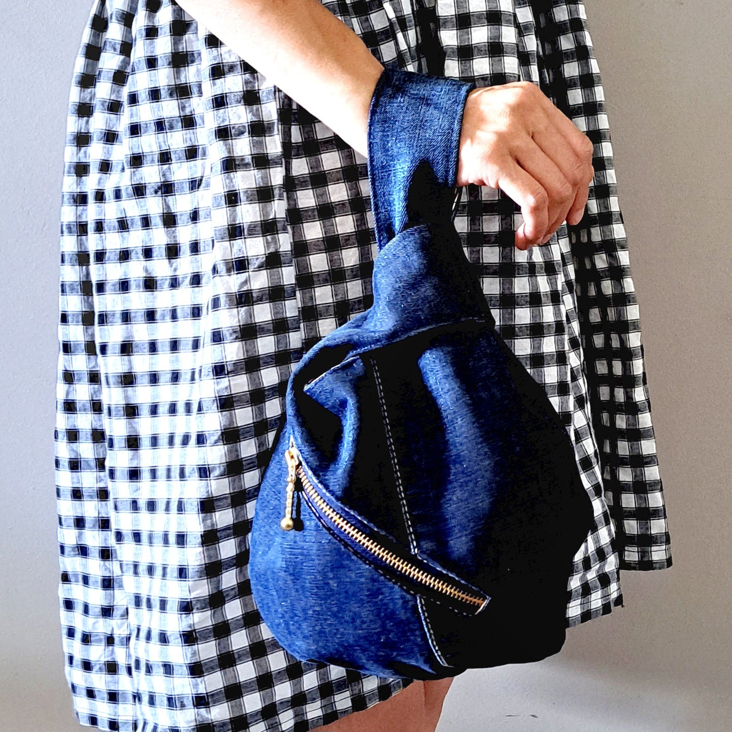 Reversible Japanese Knot Bag – Blue Ankara